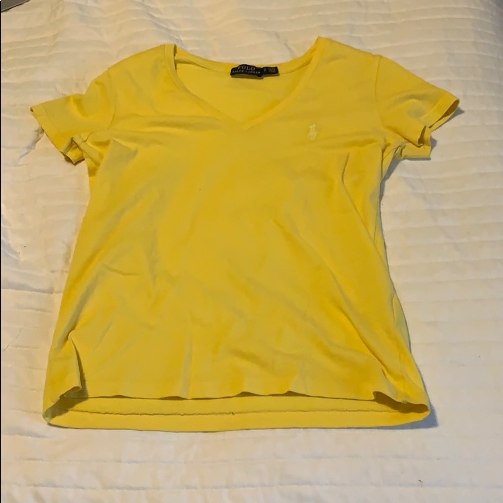 yellow polo v neck